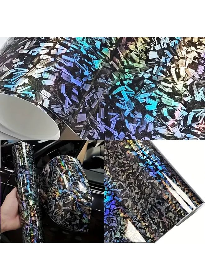 Laser Silvery Glossy PET Car Wrap Film 7.87x11.81in Durable Weather Resistant Vinyl - Image 5